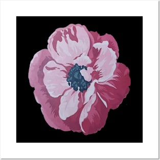 Artistic Pink Anemone Flower Vector Cut Out Posters and Art